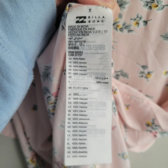 Billabong x The Salty Blonde Boho Beachy Women's Flowy Floral Slip Maxi Dress, L - Picture 6 of 8